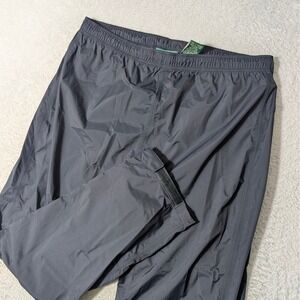 L.L. Bean Rain Pants Mens L 36x31 Black O AH33 Ripstop Elastic Waist Track